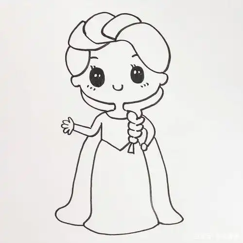 教程冰雪女王艾莎公主简笔画画法教程冰雪奇缘爱莎公主简笔画教程图片