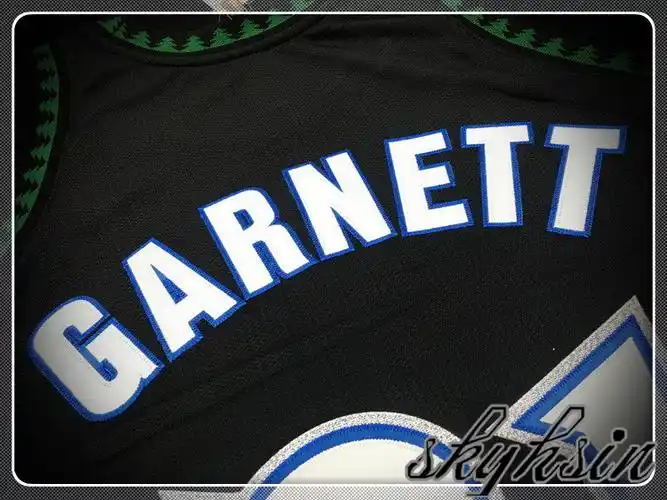 kg加内特森林狼复古球员球衣garnettmn黑狼复刻篮球服