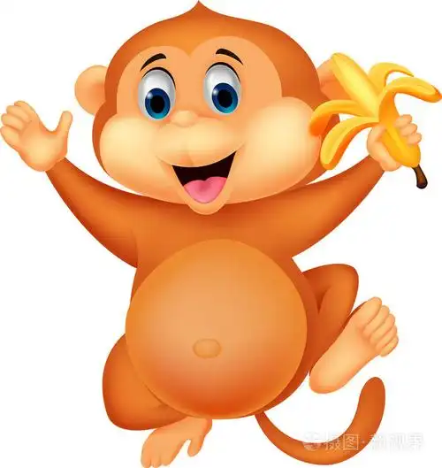 可爱的猴子卡通吃香蕉