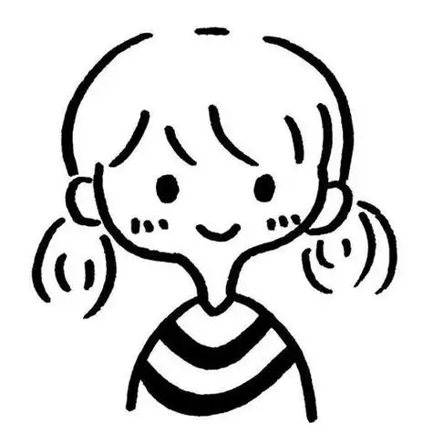 小女孩线条画图片简单头像图片