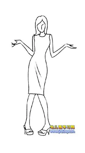 正在表演的模特简笔画5