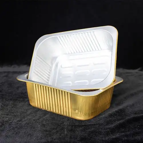 厂家批发铝箔打包盒加厚铝箔餐盒水煮鱼铝箔餐盒鼎钰铝材