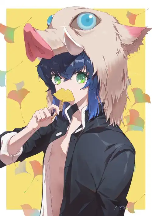 鬼灭之刃嘴平伊之助猪猪p站画师adddouid77914915