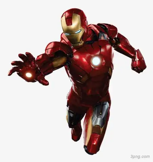 飞翔的钢铁侠png素材透明免抠图片-卡通手绘