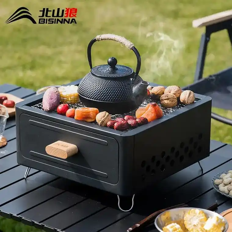 户外必备 北山狼烧烤炉,无烟烤肉畅快味美97.北山狼方形抽屉 - 抖音