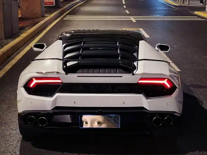 兰博基尼huracan飓风lp580-2鄂牌 (精品车型)武汉本地车牌 白色黑顶