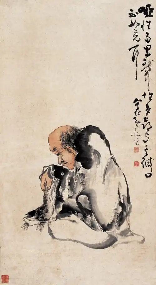 扬州八怪黄慎刘海戏金蟾图