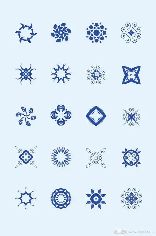 矢量圆形方形花纹花边