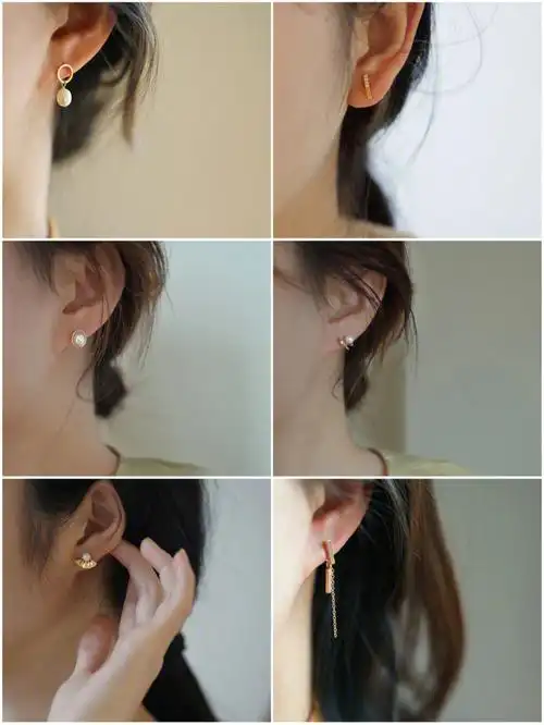 戴珍珠耳环的少女小众又高级的珍珠耳饰