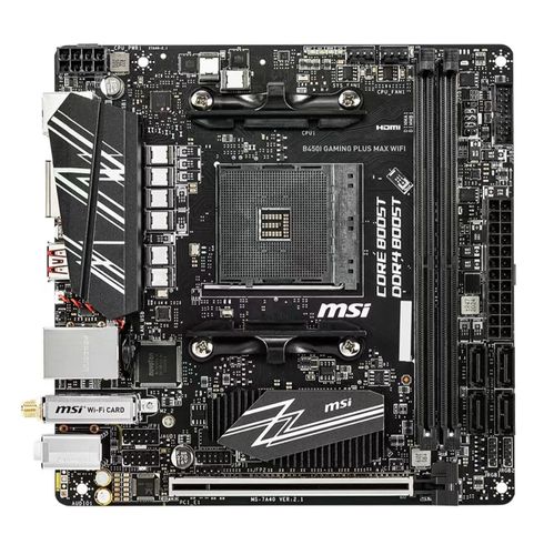 微星b450i gaming plus max wifi am4主板amd r7 5600g 5800x cpu
