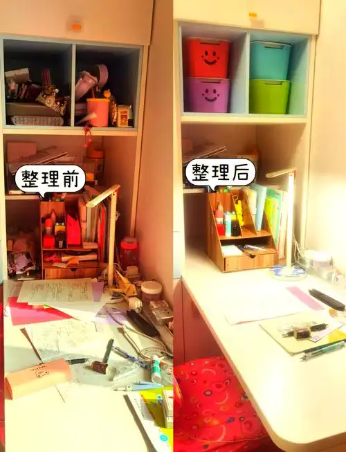 初一女孩的书桌大改造:从乱到整洁的过程