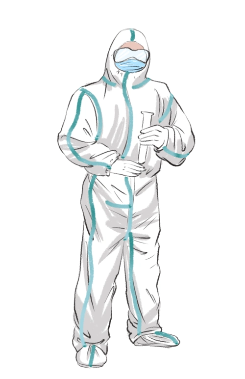 武汉加油肺炎防护服png人物素材