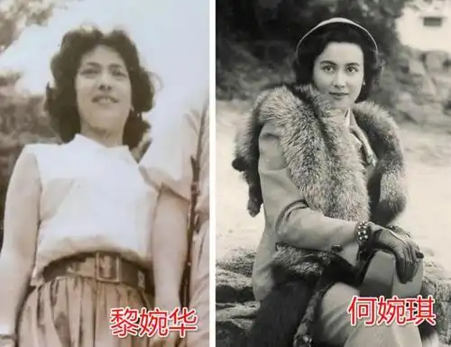 高鼻梁,大眼睛,五官精致,将黎婉华的照片和何婉琪放一起,也能明显看到