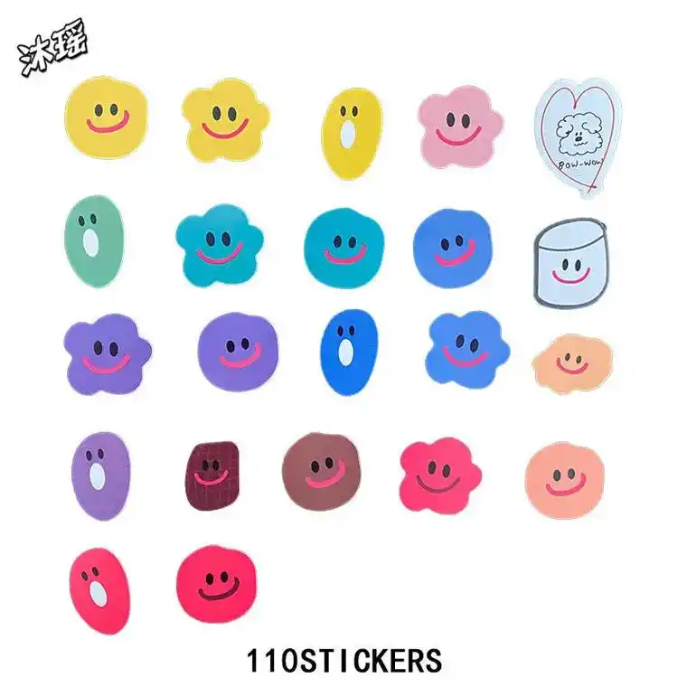 韩国ins同款棉花糖笑脸贴纸学生可爱手帐手机壳diy装饰素材封口贴