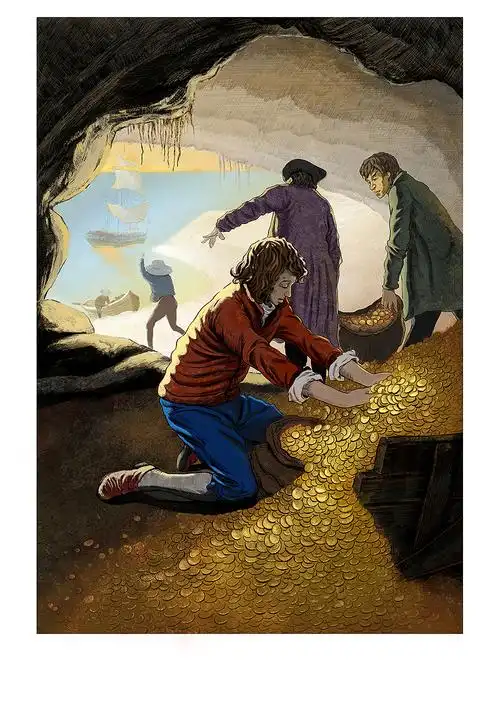 金银岛内文插画图书插画书籍插画