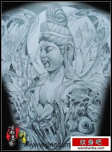 观音纹身满背观音纹身图案