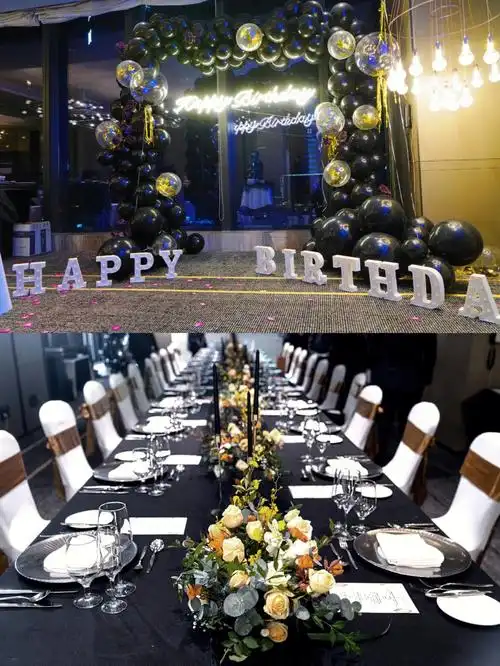 黑金轻奢餐厅生日趴深圳生日party策划