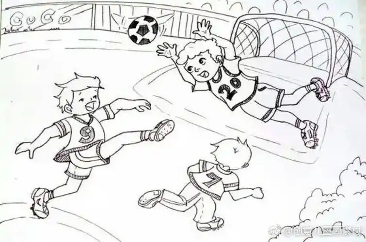 冬天快乐96冬天主题儿童画运动简笔画图片——踢冰雪奥运会主题绘画