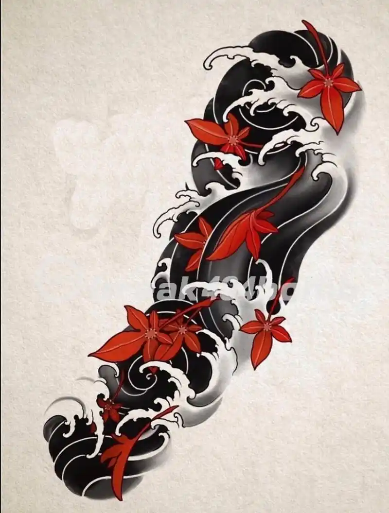 如果喜欢日式传统的朋友可以纹这个,手稿都是比较新的纹身素材,老传统