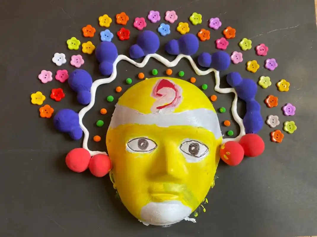 艺术领域:琼剧脸谱头饰##戏曲头饰 #超轻粘土手工 - 抖音