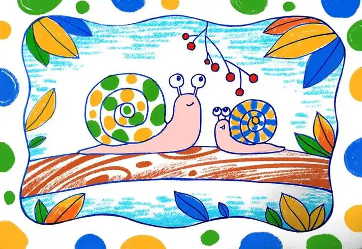 大小蜗牛儿童绘画教程