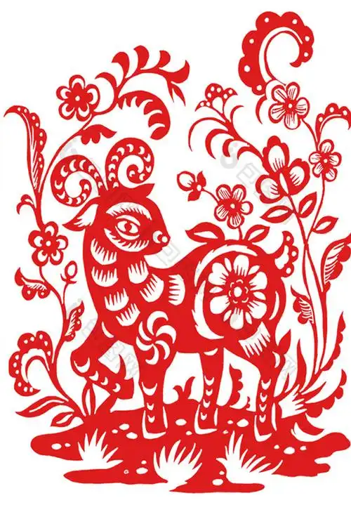 中国十二生肖羊插画图片