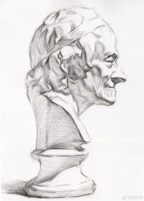 西美校考伏尔泰石膏头像