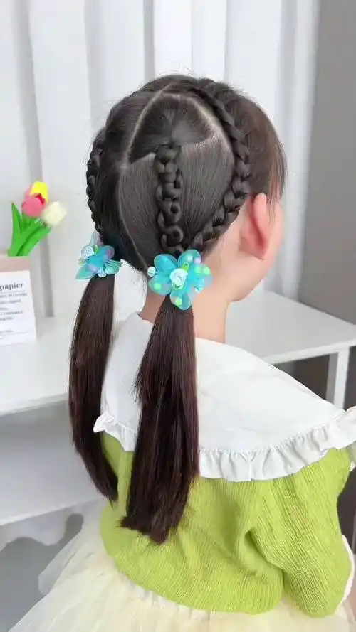 你学会了吗儿童编发编发教程上学发型头饰发饰生女儿就是用来打扮的