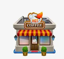 等距城市建筑插画冰激凌店