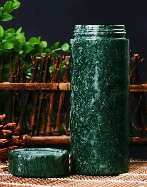 药王石水杯药王石玉杯养生茶杯 送礼佳品 蓝田玉杯 礼盒【图片 价格