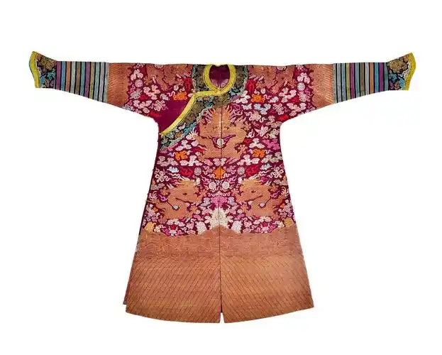 6922清紫色纳纱彩云金龙纹龙袍