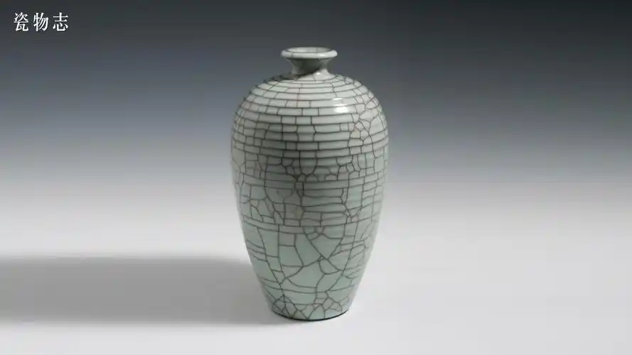 龙泉青瓷大师徐建新哥窑铁胎弦纹梅瓶130