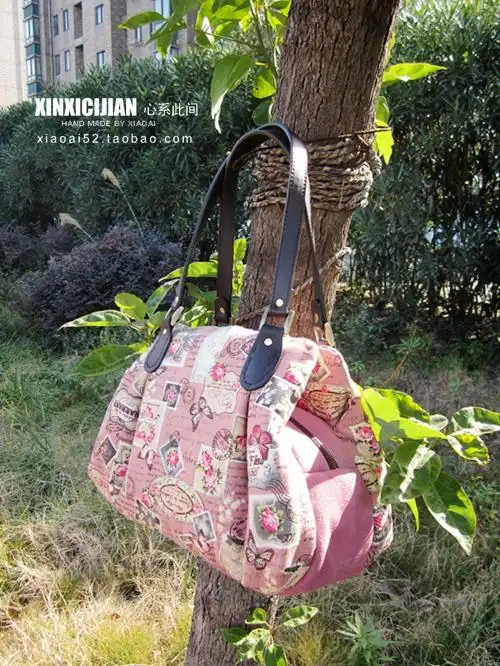 标题:复古山茶邮票三层包