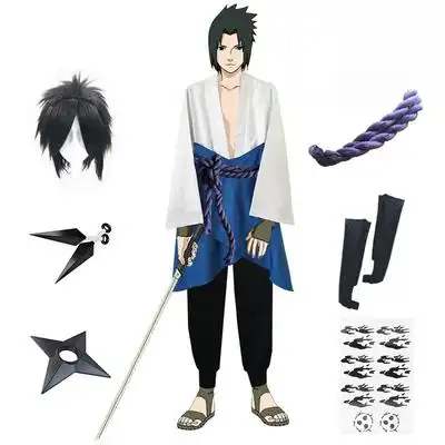 现货 宇智波佐助cos服假发 苦无道具全套火影忍者动漫cosplay衣服_双