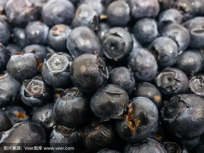 蓝莓在白色盘子里开始腐烂