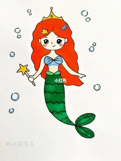 幼儿简笔画  #人鱼公主  #画个简笔画  #儿童简笔画  #画画的日常