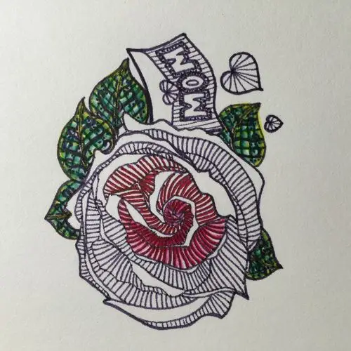 禅绕画分步教程母亲节献给妈妈一朵玫瑰花