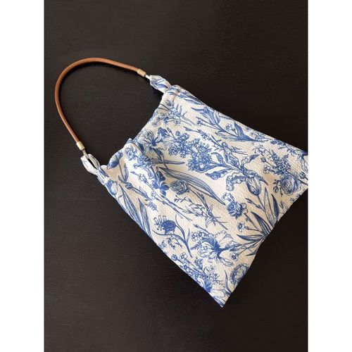 lvosf复古青花瓷花朵包包女新中式单肩带腋下包斜挎包薄款单肩帆布包