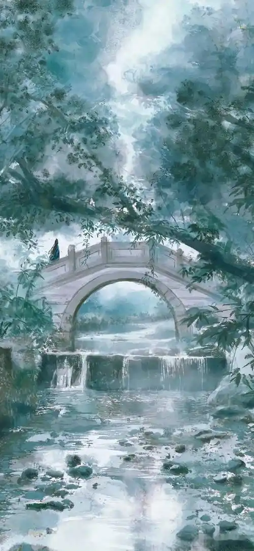 "古风唯美插画手机壁纸"_楼兰