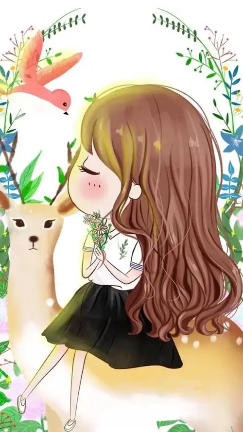 可爱的小薇头像美图女生壁纸锁屏萌萌图插画