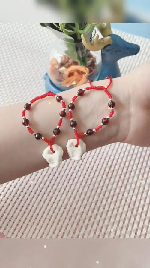 猪精骨手链手工编织宝宝戴防惊吓