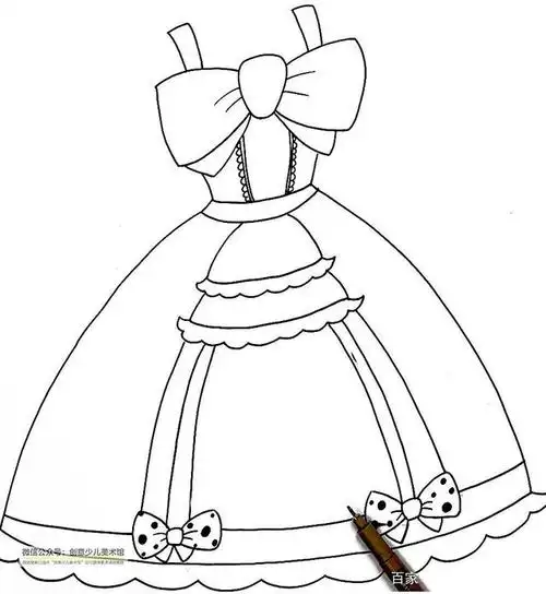 儿童画教程|线条和色彩的综合练习——我有一条漂亮的裙子!