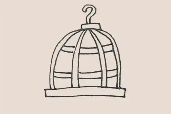 鸟笼简笔画的画法步骤教程