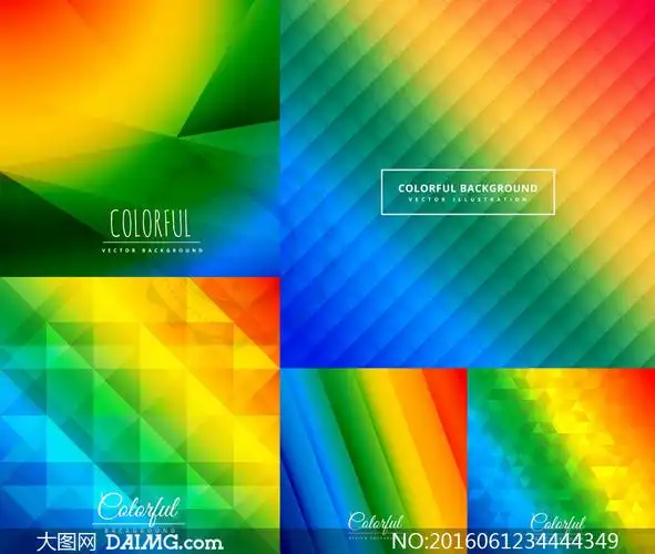 彩虹渐变色的抽象背景设计矢量素材