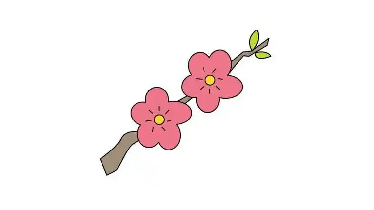 梅花简笔画 梅花简笔画步骤 - 童乐福儿童网