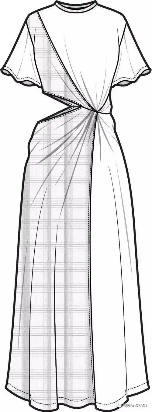 服装款式图上百款连衣裙平面款式图线稿专题