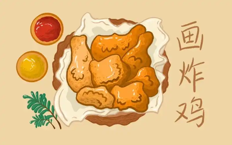 小苡procreate画一盆炸鸡解馋插画教程