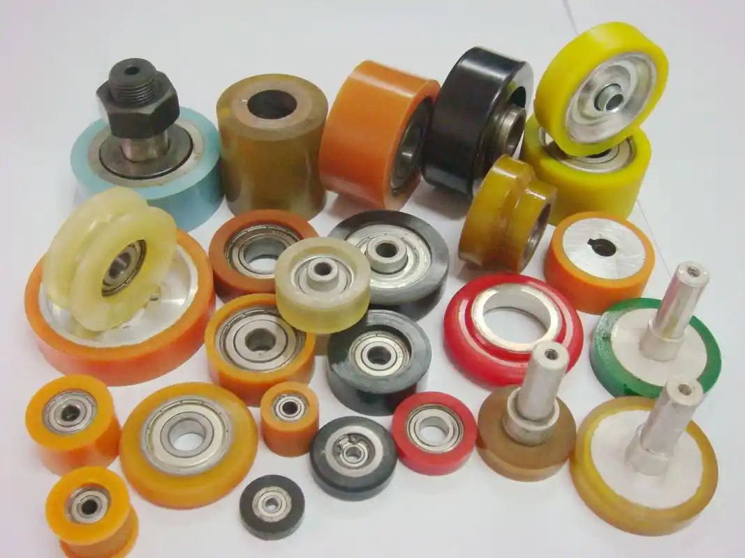 供应6202尼龙轴承滑轮 非标定制尼龙聚氨酯橡胶轴承包胶轮滚轮