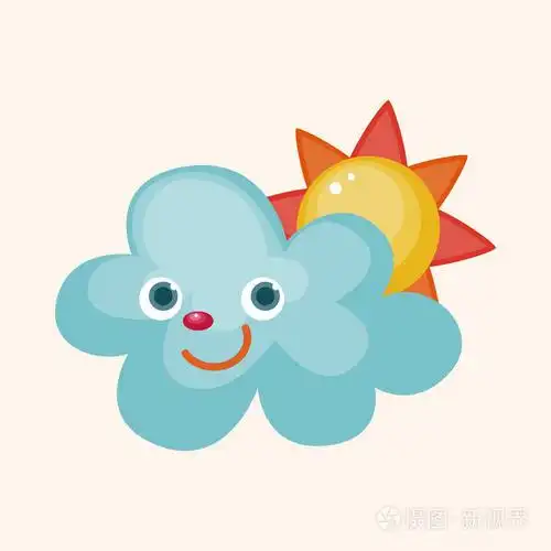 天气多云的日子主题元素
