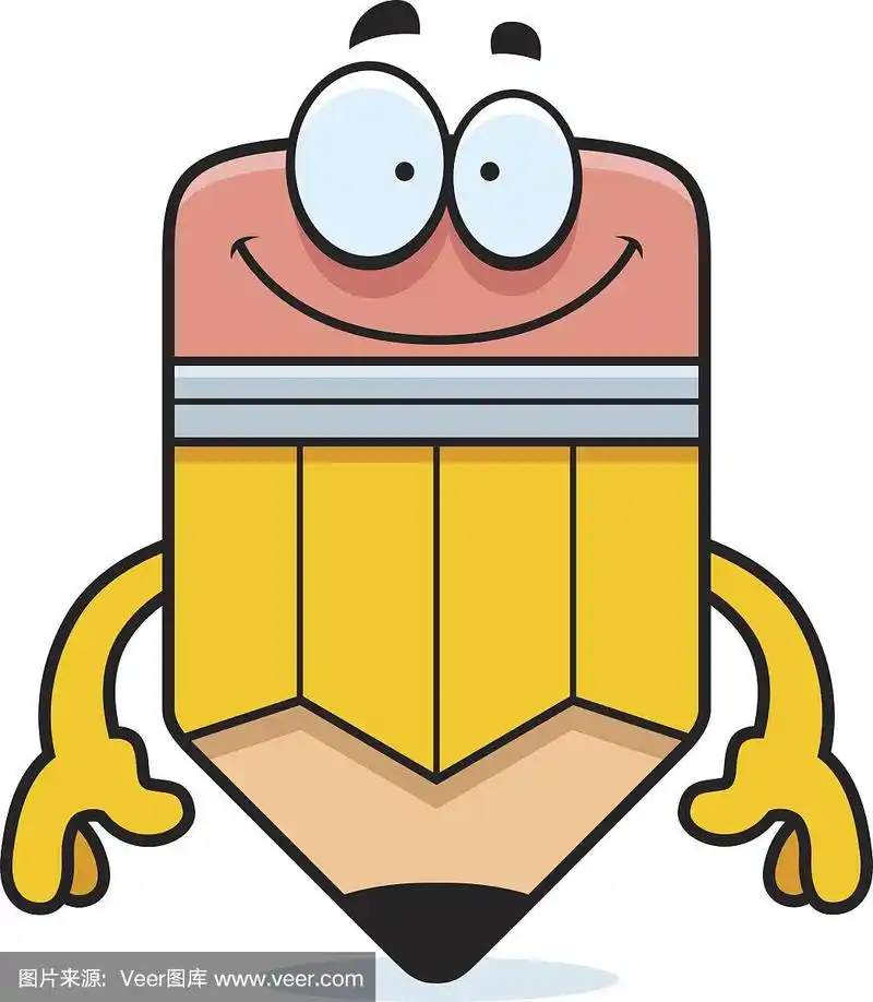 快乐的卡通铅笔